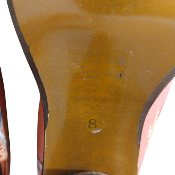 Poetic License Tropical Cone Heel Peep Toe Pumps Women's size 8 Heels - Picture 10 of 13